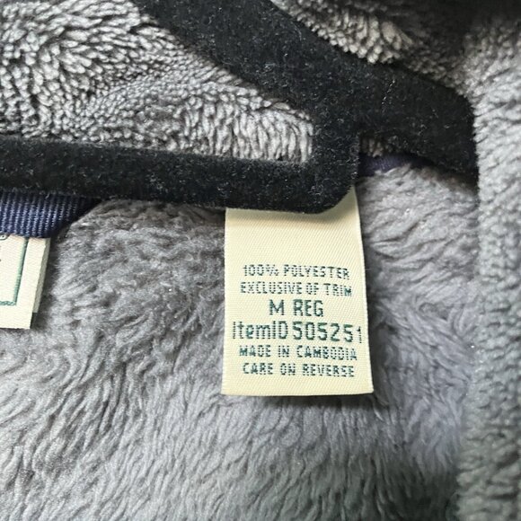 L.L. Bean Hi Pile Fleece Jacket Mens M Reg Gray Full Zip Blue Outdoor Gorpcore - Picture 5 of 12